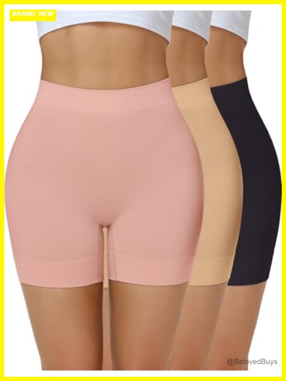 3 Pack Slip Shorts Under Dresses Anti Chafing Seamless Nylon Spandex Boyshorts